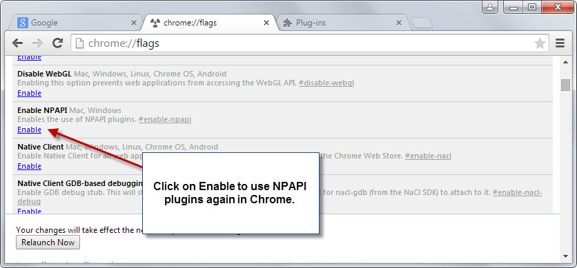 Enable JAVA in Chrome
