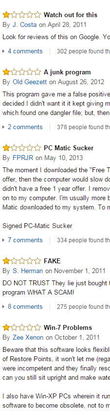 PC Matic Reviews from Amazon