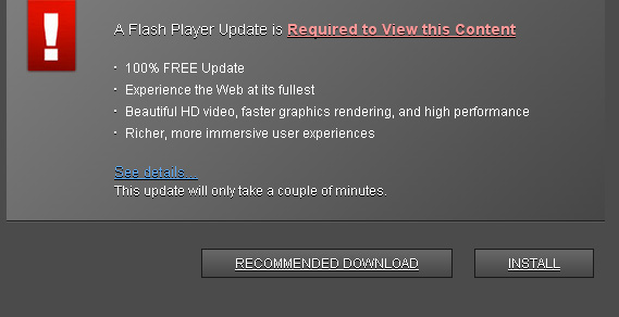 Fake Adobe Flash Player Update